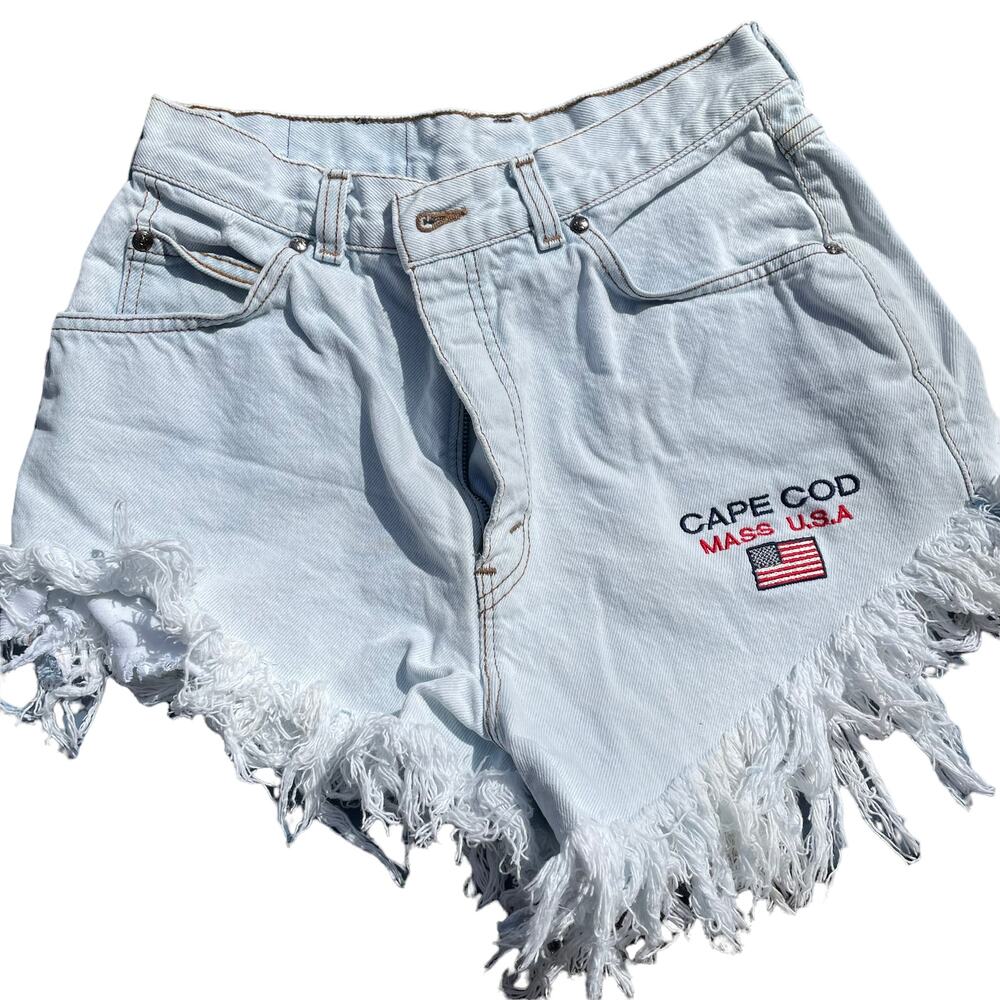 Girls Jean Shorts Washed Light Blue Frayed Destroyed Denim Shorts Sz 11